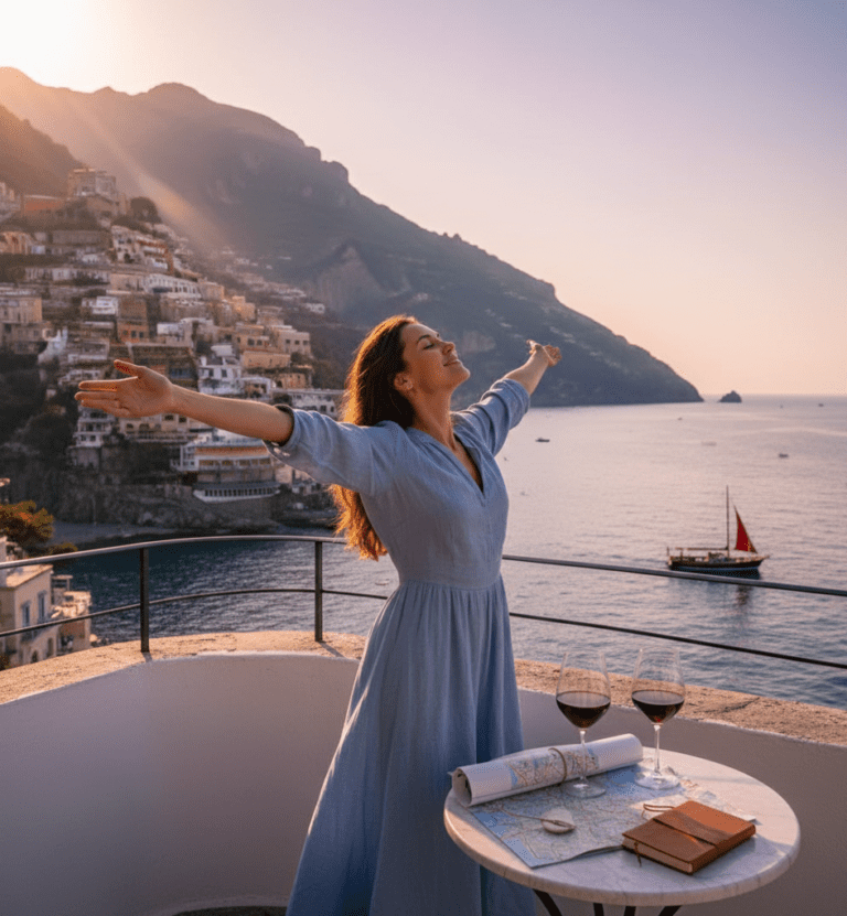 happy girl on holiday